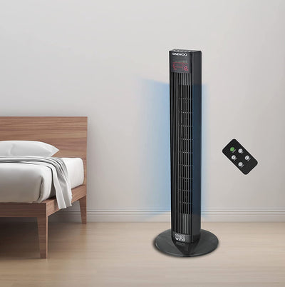 Brown Box 36 inch Digital Tower Fan with Remote, Timer, Oscillation, 3 Fan Speeds & 3 Wind Modes
