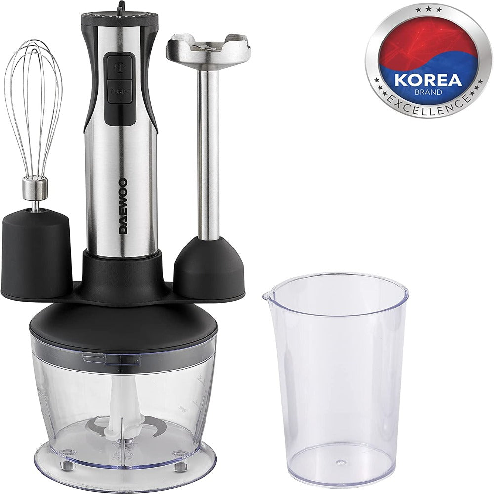 *600W 4-in-1 Stainless Steel Hand Blender with Chopper and Whisk