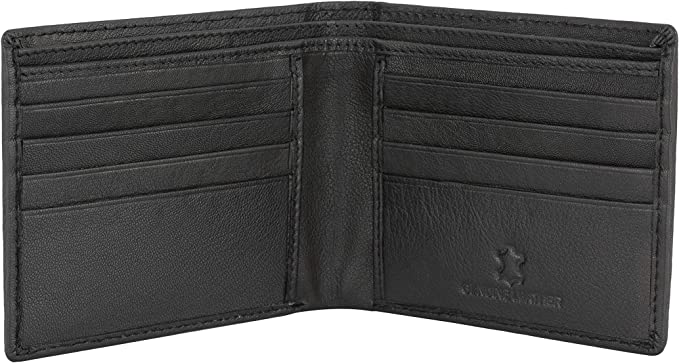 Flying Fossil Genuine Leather Hand-Crafted Wallet For Men, Bifold Leather Wallet, Black - Ffw00047, Ffw00047-Black