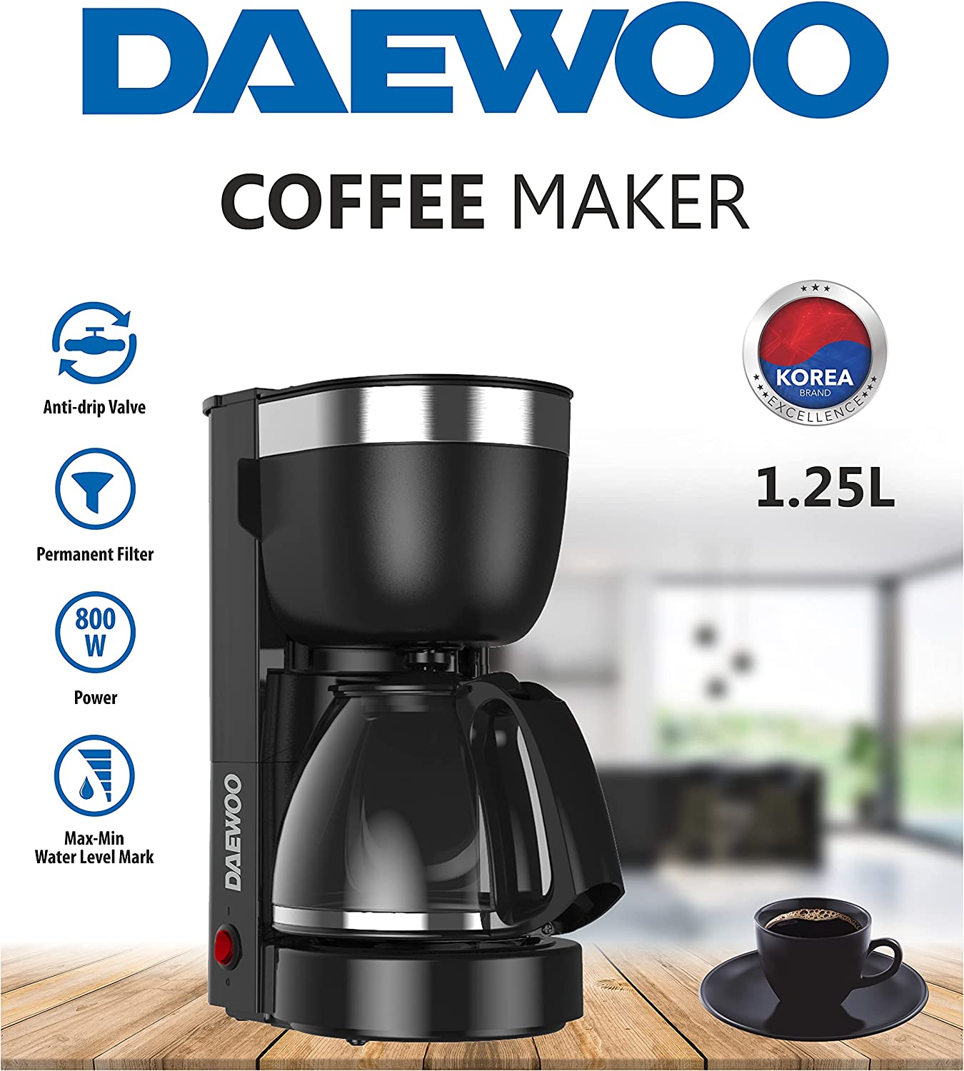 Brown Box 10 Cup Coffee Maker for Drip Coffee and Espresso