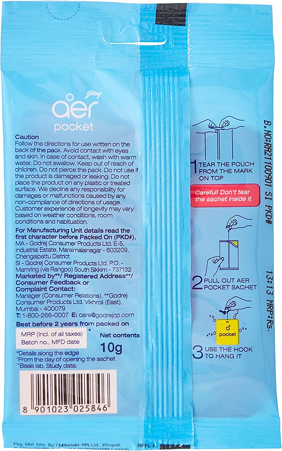 Godrej Aer Power Pocket Bathroom Fragrance - Floral Delight 10G