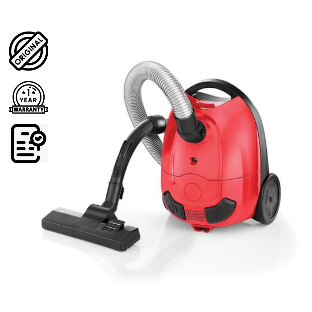 Brown Box Bagged Corded Vacuum Cleaner, 1000 W, 1 L, Red/Black