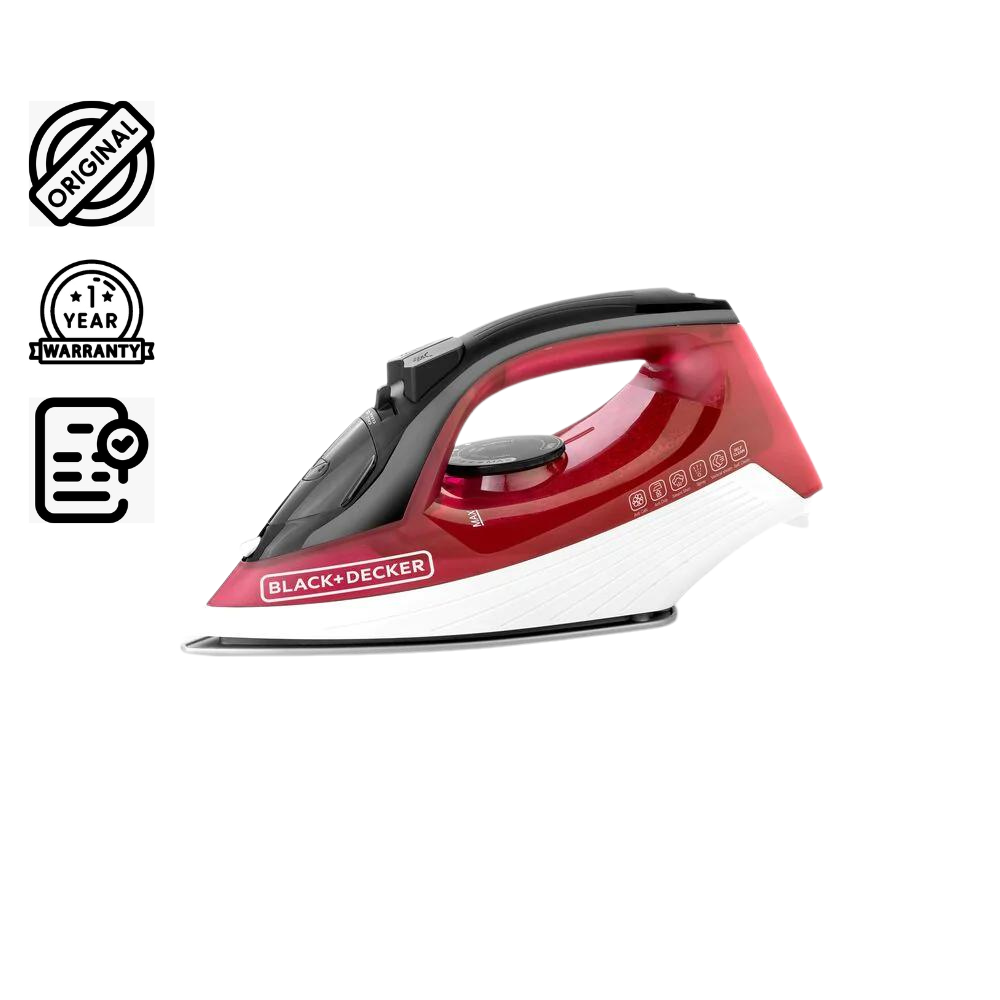 Brown Box Steam Iron with Anti Drip, Red, 1600W