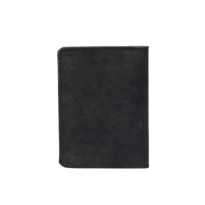 Grazie Leather Card Holder Black Pull up 20