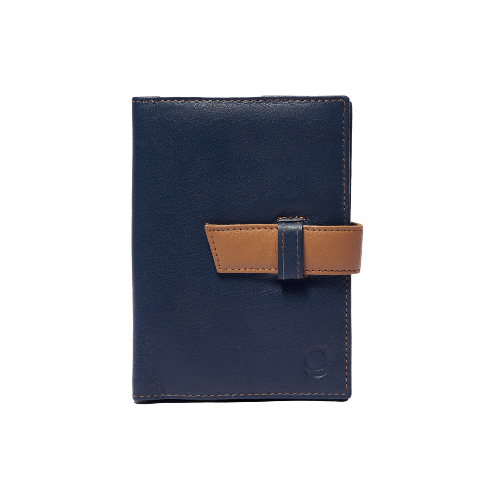 Leather Passport Holder Blue