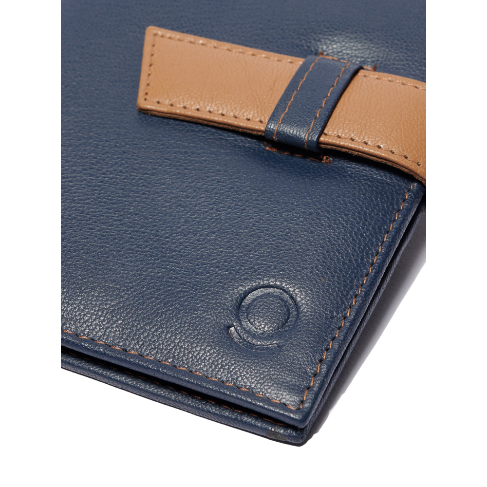 Leather Passport Holder Blue