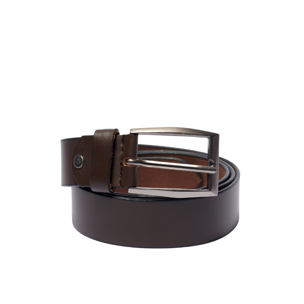 Leather Belt & Wallet - Combo brown