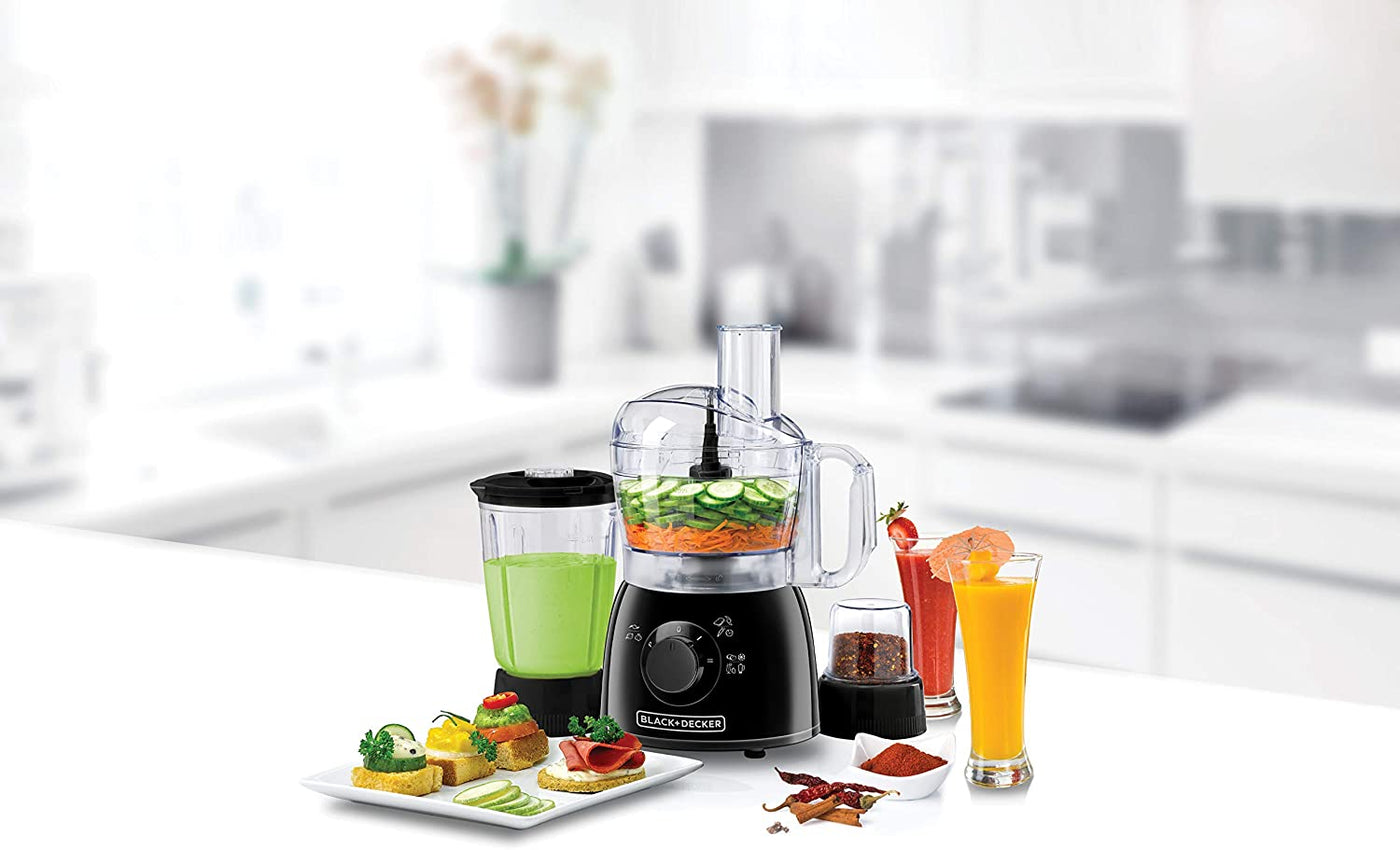 Brown Box 400W 29 Function Food Processor with Blender & Grinder, Black