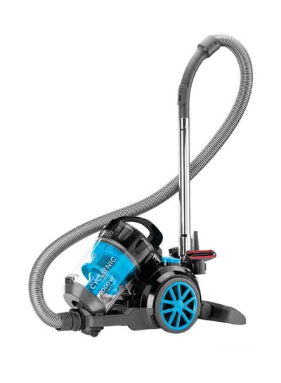 2000w 2.5l corded vacuum cleaner 21kpa suction power multi-cyclonic bagless vacuum, with 6 stage filtration, 1.5m 360-degree swivel hose and a washable filter
