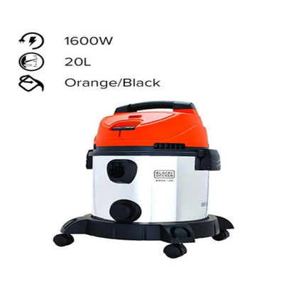 1600W 20L Wet and Dry Stainless Steel Tank Drum Vacuum Cleaner Multicolour