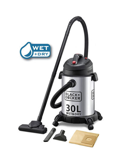 1610W 30L Wet and Dry Stainless Steel Tank, Drum Vacuum Cleaner