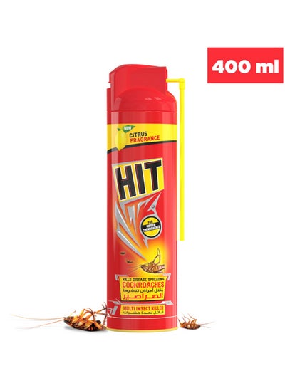 HIT Cockroach and Crawling Insect Killer Spray pack of 4 400 ml, Red