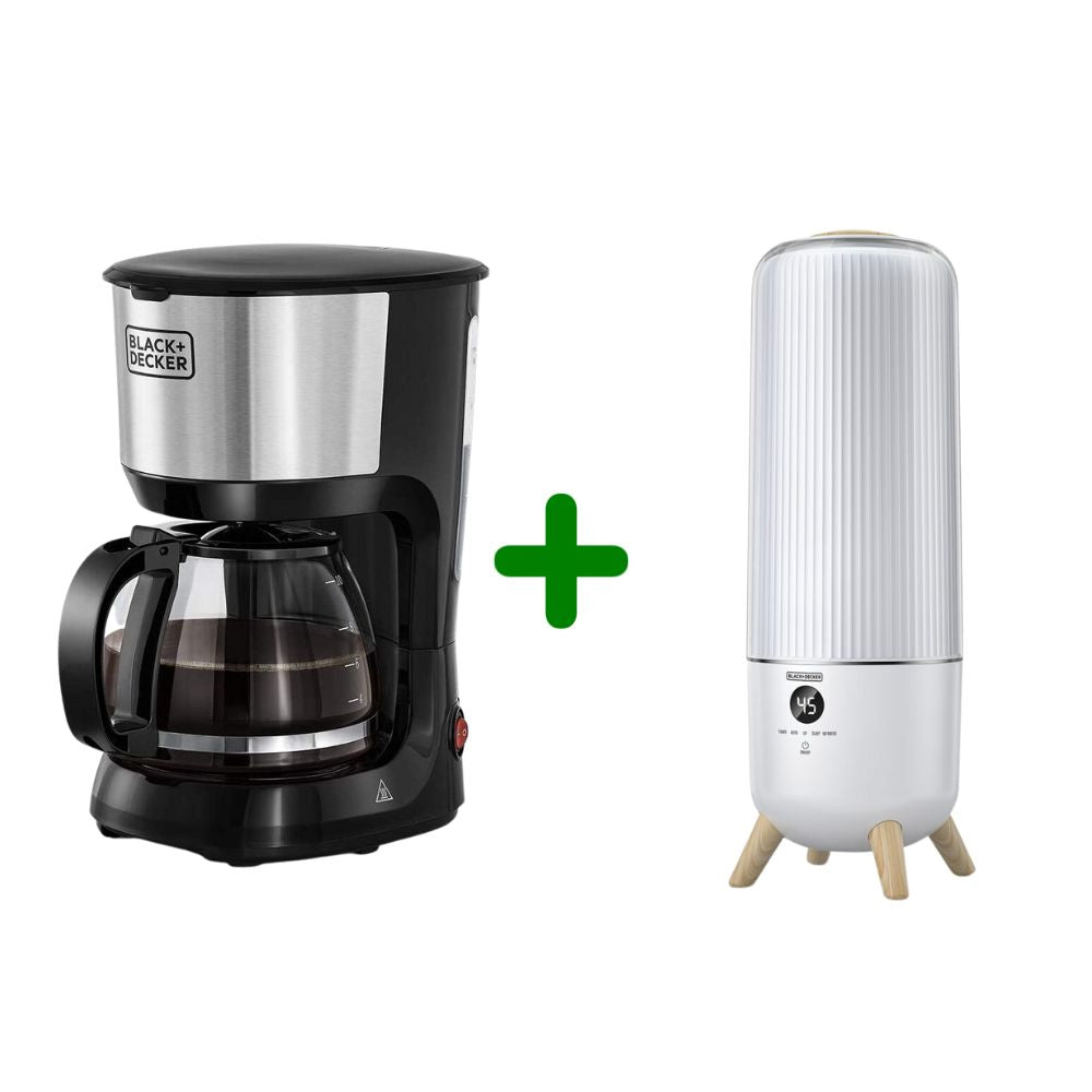 Bundle Set of Black+Decker 750W 10 Cup Coffee Maker/ Coffee Machine + 6L Digital Humidifier with Remote Control