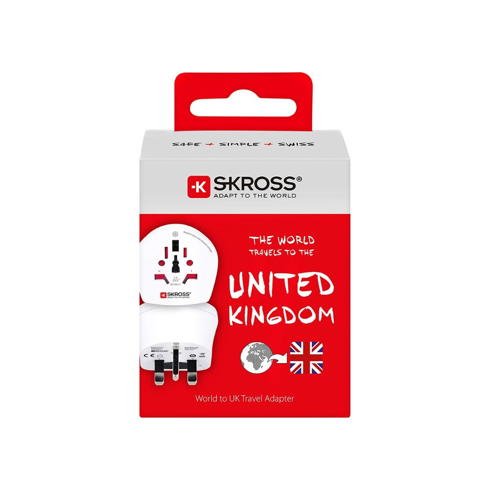 SKROSS Travel Adapter – Travel Essentials International Plug Adapter For World To UK