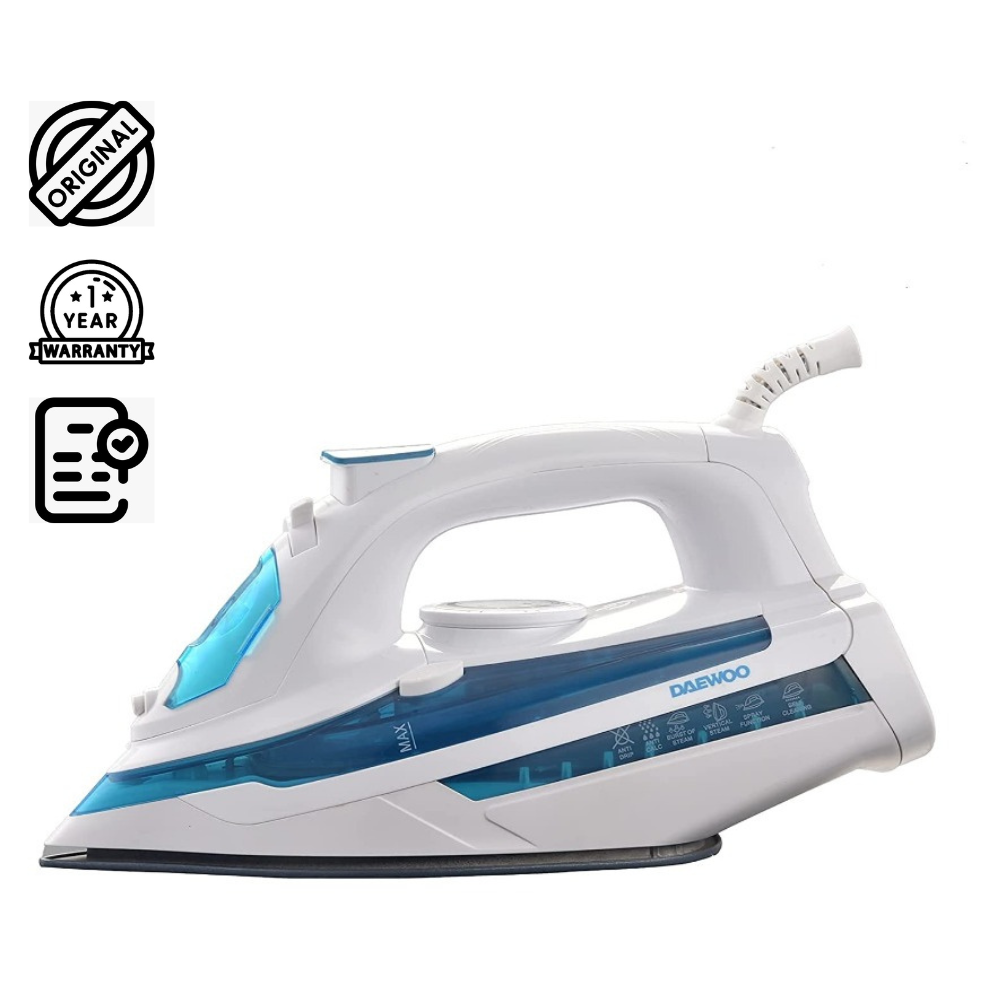 Brown Box 2400W Steam Iron with Ceramic Soleplate, Anti-Drip, Anti-Calc, Auto Shut-Off, Self Clean, Spray & Steam Function