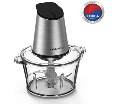 500W 1.8L Stainless Steel Food Chopper with Glass Bowl, Quad Blade, Mincer & Grinder Function