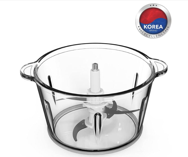 500W 1.8L Stainless Steel Food Chopper with Glass Bowl, Quad Blade, Mincer & Grinder Function