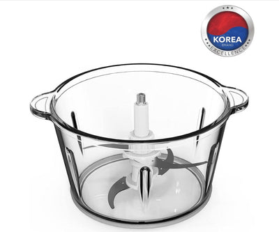 500W 1.8L Stainless Steel Food Chopper with Glass Bowl, Quad Blade, Mincer & Grinder Function