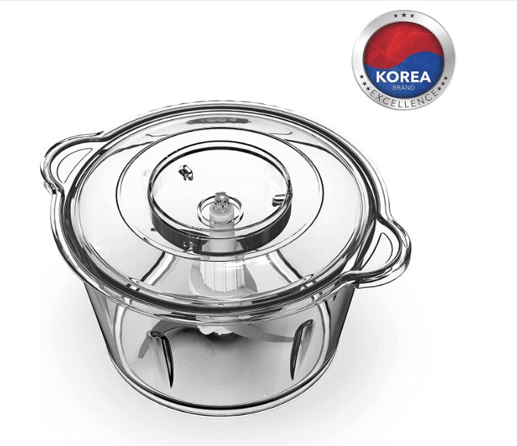 500W 1.8L Stainless Steel Food Chopper with Glass Bowl, Quad Blade, Mincer & Grinder Function