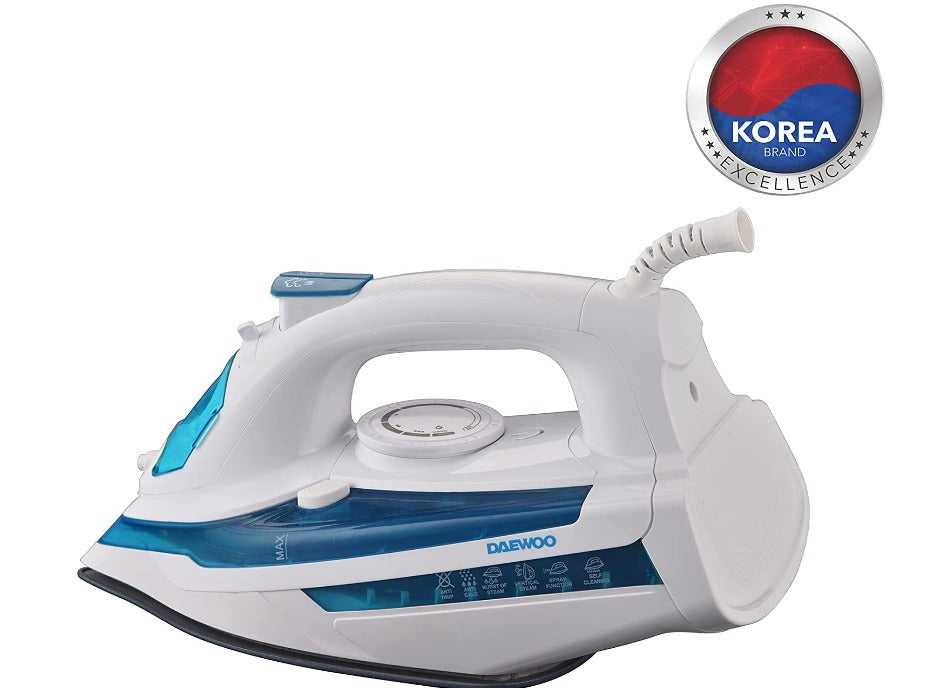 Brown Box 2400W Steam Iron with Ceramic Soleplate, Anti-Drip, Anti-Calc, Auto Shut-Off, Self Clean, Spray & Steam Function