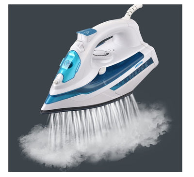Brown Box 2400W Steam Iron with Ceramic Soleplate, Anti-Drip, Anti-Calc, Auto Shut-Off, Self Clean, Spray & Steam Function