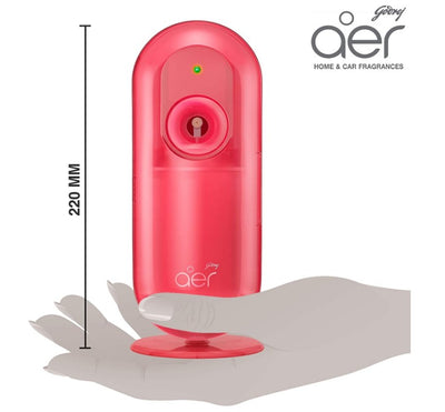 aer matic Automatic Air Freshener Auto Spray Kit with Flexi Control Petal Crush Pink 225 ml